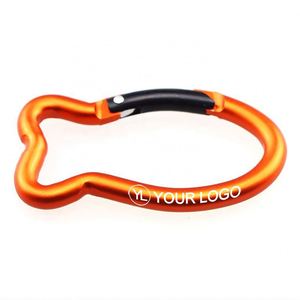 Mosquetón de Aluminio Ligero con Forma de Pez y Logotipo Personalizado, Clip de Resorte para Llavero, Ideal para Regalos Promocionales - Product Image 1