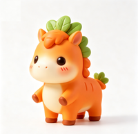 Figurine de dessin animé mignonne en forme de carotte ou de cheval en PVC ABS injecté, jouet de collection en boîte mystère, usine OEM