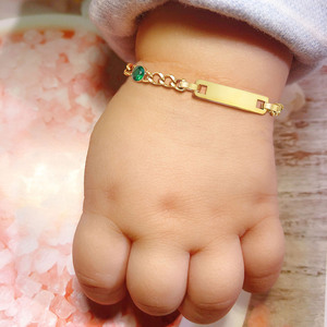 Dropshipping 14k <span class=keywords><strong>oro</strong></span> placcato in acciaio inossidabile Birthstone braccialetto personalizzato nome bambino braccialetto - Product Image 2