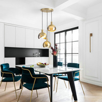 Suspension nordique moderne en verre, luminaire minimaliste à tête unique en or rose pour salle à manger
