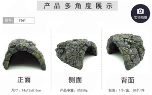 Reptielenrotshuid Grothars Verbergen Habitat Aquariumdecoratie Voor Vishagedisschildpadden Reptiel Amfibie Terrarium Groothandel - Product Image 4