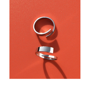 Commercio all'ingrosso Semplice Inciso Nome Lettere In Acciaio Inox Aperto Anello <span class=keywords><strong>di</strong></span> Pianura - Product Image 5