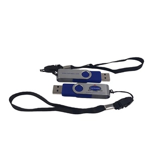 Memoria USB Giratoria Personalizada 3.0/2.0 de Metal + Silicona Azul con Impresión de Logotipo Personalizado, Regalo Promocional Empresarial, Cordón y Caja de Regalo - Product Image 5