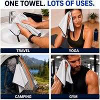 Serviette de toilette et de visage en microfibre ultra-légère à séchage rapide pour le camping, le yoga, la randonnée et les activités sportives