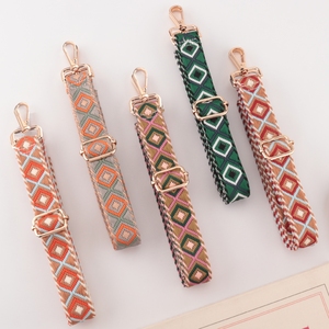 Correas de bolso de poliéster tejidas a rayas coloridas, hebillas de Metal duraderas, ganchos creativos y elegantes, bolso Diy, monedero, accesorio de decoración - Product Image 1