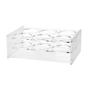 Soporte de acrílico transparente para tubos de ensayo, 12 ranuras, estante para tubos de centrífuga de laboratorio - Product Image 1