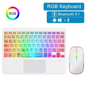 <span class=keywords><strong>Tastiera</strong></span> <span class=keywords><strong>Bluetooth</strong></span> Wireless <span class=keywords><strong>con</strong></span> Tasti Trasparenti Sensibili al Tocco, Illuminazione RGB, Controllo Intelligente e Set <span class=keywords><strong>Tastiera</strong></span> e <span class=keywords><strong>Mouse</strong></span> BT - Product Image 3