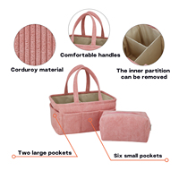 Sac fourre-tout en tissu de velours côtelé pour bébé, panier à couches, bac de rangement pour la crèche, essentiels pour nouveau-nés, organisateur de voiture et petite pochette imprimée