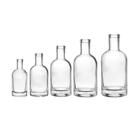Vente en gros 750ml 500ml 375ml Oslo Vodka Spirit Gin Rhum Bouteille de liqueur en verre avec liège