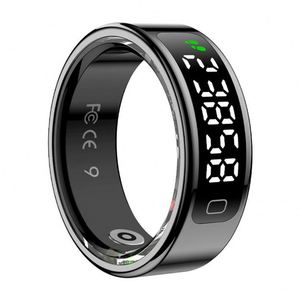 Anneau intelligent en acier inoxydable R11C avec écran LED, charge magnétique, moniteur de fréquence cardiaque, moniteur d'oxygène sanguin, suivi du sommeil, étanche 1ATM - Product Image 5
