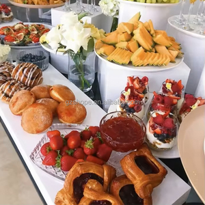 SHP tự chọn món tráng miệng hiển thị đứng lớn phục vụ bảng trắng <span class=keywords><strong>Cube</strong></span> <span class=keywords><strong>Acrylic</strong></span> đứng thực phẩm tự chọn risers cho bên sự kiện hiển thị trường hợp - Product Image 4