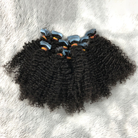 Cheveux humains naturels vierges indiens bruts Double bande droite crépue dessinée dans l'extension de cheveux Remy Hair Curly Tape ins