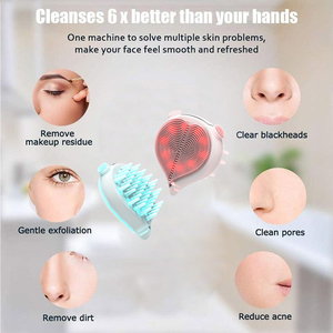 Instrumento <span class=keywords><strong>de</strong></span> Limpieza Facial Eléctrico Ultrasónico, Cepillo <span class=keywords><strong>de</strong></span> Limpieza Facial <span class=keywords><strong>de</strong></span> Silicona Sónico, <span class=keywords><strong>Limpiador</strong></span> <span class=keywords><strong>de</strong></span> Poros, Enchufe Estadounidense, Diseñado para Manos - Product Image 2