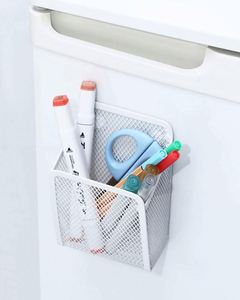 Magnetic Metal Mesh Pencil Holder Stainless Steel <b>Pen</b> Holder with Magnets Basket Storage Organizer for Whiteboard <b>White</b> - Product Image 6