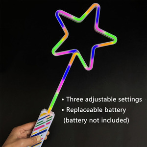 Regenbogen Neon Zauberstab LED <span class=keywords><strong>Light</strong></span>-Up Kunststoff Einhorn Baton Multi color Lighting Wands - Product Image 3