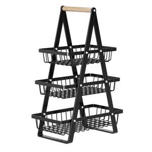 3-Tier Countertop Metal Fruit Bowle <b>Basket</b> for Fruits <b>Vegetable</b> Snacks, Detachable Rectangle <b>Storage</b> <b>Basket</b> for Outdoor Picnic - Product Image 2