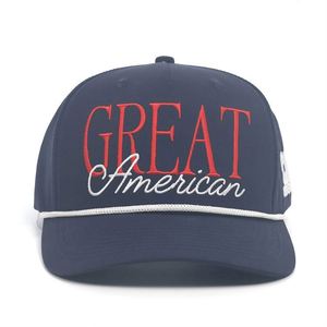 Casquette snapback 5 panneaux en nylon imperméable brodée pour homme avec cordon - Product Image 3