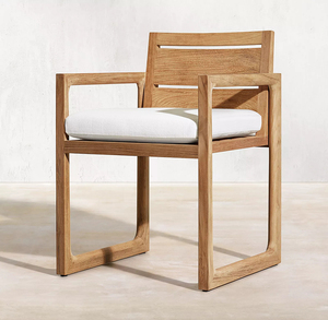 Chaise d'extérieur en bois de teck moderne et luxueuse, ensemble de chaises et table de salle à manger d'extérieur, mobilier de patio d'extérieur - Product Image 3