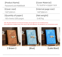 Carnet de Notes à Verrouillage par Mot de Passe avec Logo Personnalisé, Journal Intime Verrouillable Numérique A5 en Cuir PU à Couverture Rigide