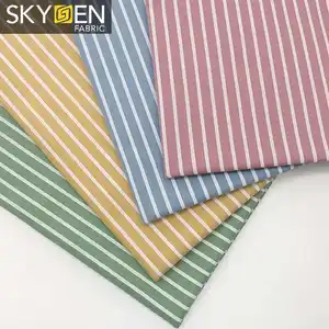 Skygen-tela de algodón 100 con estampado a rayas, tejido suave, personalizado, para ropa