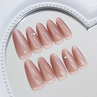 24 faux ongles amande moyenne à presser, style French, vente en gros usine, faible MOQ, livraison directe prise en charge