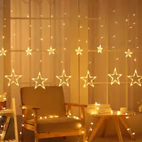 12 Sterne 138 LED Fenster Vorhang String Licht LED Moon Star Eiszapfen Vorhang String Licht für Weihnachts ferien Hochzeit