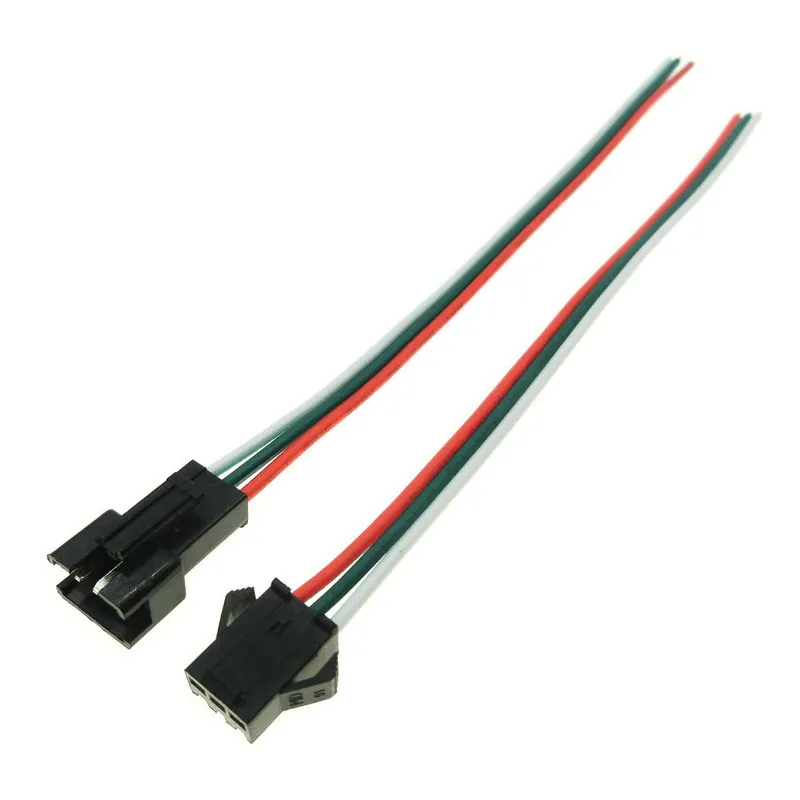 50pairs 3pin JST SM Connector Cable for LED 3-pin JST SM Male to Female Connector for 2811 2812B RGB LED Strip Light