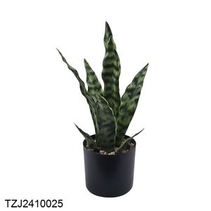 Bonsái de Orquídea Tigre, Planta Serpiente Verde Amarilla <span class=keywords><strong>Sansevieria</strong></span> en Maceta, Árbol Artificial de PVC, Bonsái de Orquídea Tigre Verde Amarillo - Product Image 6