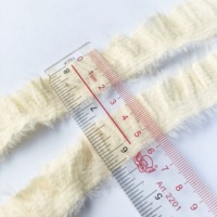 Frange en fausse fourrure de vison 2.0 avec bordure en dentelle, élastique en Spandex/Nylon, anti-chute, duveteuse, pour la décoration de cols de vêtements et de robes