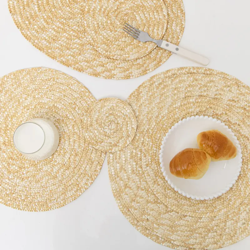 Japanische Weizenstroh-Bettdecke einfache modische Weizenstroh-Bettdecke Restaurant Haushalt runde isolierte Platzdecken