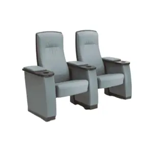 Full Upholstery PU Leather Theater Seating Cinema Love Chair