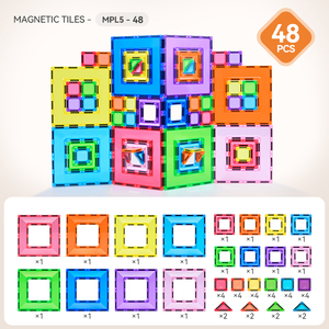 Magplayer Portal Pack : Tuiles Magnétiques Empilables pour Enfants, Jouets de Construction Colorés, Blocs Magnétiques Portables, Grandes Tuiles, Cadeau - Product Image 4