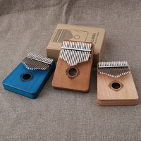 Wooden Body Musical Instrument 17 Keys Thumb Piano Mini Kalimba for Kids Toys