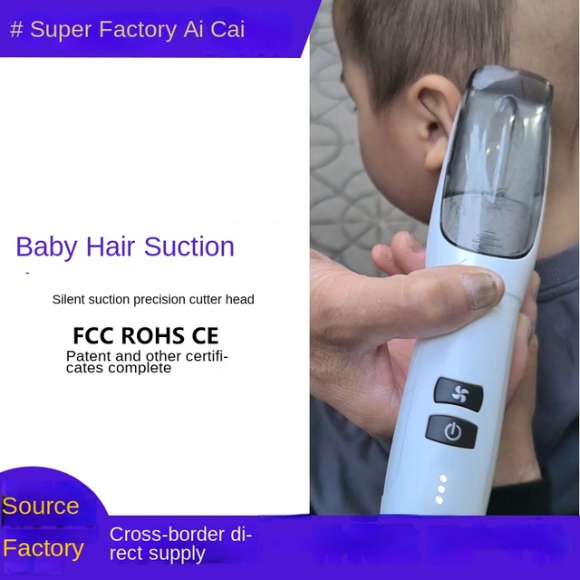 Quiet Waterproof Rechargeable 5W Baby Trimmer with Automatic Hair Suction for Newborn Home Haircut