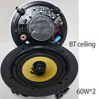 Altavoces de Techo de 60W*2 con Amplificador de 120W, Admite Conexión AUX para Instalación en TV, Sala de Estar, Dormitorio, Balcón, Cocina