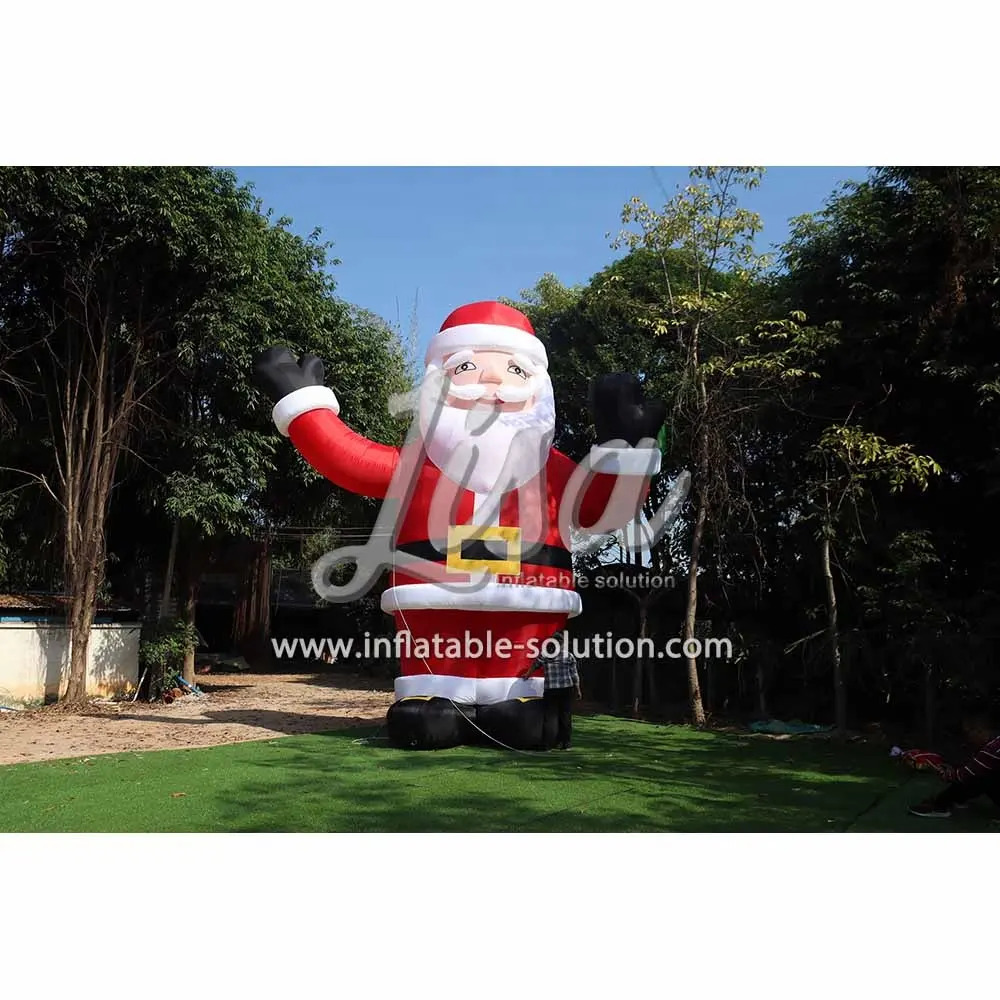 Гигантская наружная реклама, надувной Санта-Клаус, Рождественский Санта-Клаус с зеленым подарочным мешком для продажи