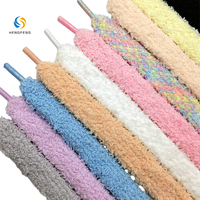 Usine directe 15mm lacets plats en peluche Noël coloré Ins élégant large Design Durable Polyester matériel moelleux Look flou