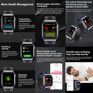 S15 máy bơm không khí túi khí ECG reloj inteligente huyết áp sức khỏe AMOLED máu lipid Uric Acid sức khỏe <span class=keywords><strong>Tracker</strong></span> Đồng hồ thông minh - Product Image 3