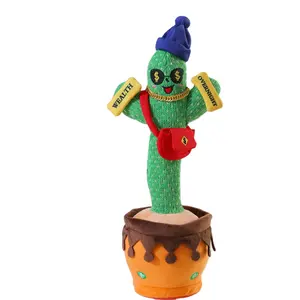 Music toy electronic plush toy voice repeat and record shake sing dancing talking cactus soft plush stuffed toy