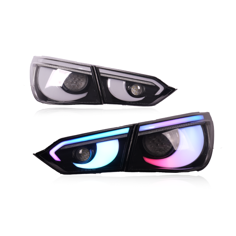 Cubierta de lente transparente con guía de luz blanca.