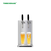 Distributeur de bière pression en acier inoxydable de style comptoir commercial avec système de refroidissement par vent et bac à glace intégré pour bars et discothèques