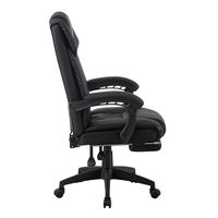 Chaise de bureau de direction en cuir PVC à dossier haut avec repose-pieds, chaise de patron pivotante avec accoudoirs rembourrés et appui-tête réglable