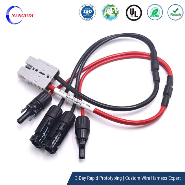 SB50 to Dual MC4 Solar Cable Adapter Waterproof Connector Wire Harness for PV Systems & EV Charging