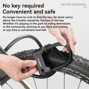 <span class=keywords><strong>Antivol</strong></span> à câble en acier ROCKBROS pour vélo, moto électrique et trottinette – Combinaison <span class=keywords><strong>antivol</strong></span> avec clé maîtresse et cadenas en U - Product Image 6