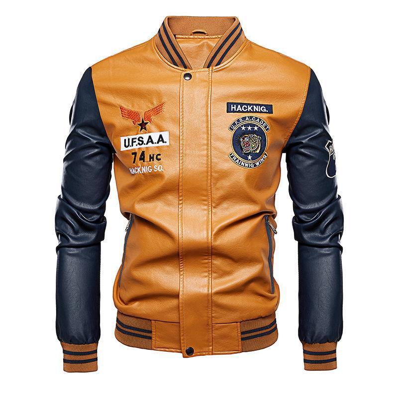 LAYENNE PU Leather Jacket Male Faux
