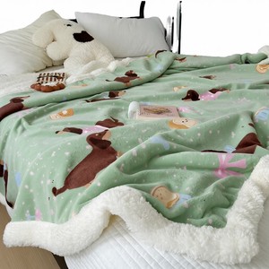 Cartoon-Style <strong>Double</strong>-<strong>Layer</strong> 100% Polyester Fleeced <strong>Blanket</strong> Solid Joyous Character Pattern Folded Plush for Home Sofa Use Nonwoven - Product Image 6