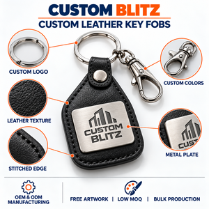 Porte-clés en cuir et métal personnalisés, porte-clés avec logo d'entreprise, cadeau d'entreprise personnalisé, porte-clés promotionnel, fabricant OEM - Product Image 4