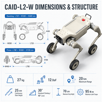 Robot quadrupède sur roues Gang Ben L2-W, charge utile de 16 kg, vitesse de 3,7 m/s, pour les entreprises d'inspection et les laboratoires de recherche en robotique ZY