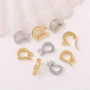 ตัวล็อคจี้หยกและมุกชุบทอง 14K แบบทำมือ DIY รุ่น B71 (ประดับเพชรซิร์คอนแบบไมโครเซ็ต) - Product Image 1
