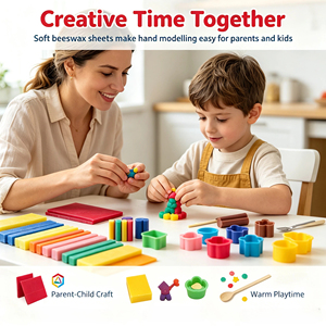 Feuilles <span class=keywords><strong>de</strong></span> cire d'abeille naturelle 6 couleurs pour modelage – Cire à sculpter <span class=keywords><strong>de</strong></span> style moderne <span class=keywords><strong>de</strong></span> qualité supérieure pour artistes – Emballage en vrac - Product Image 4